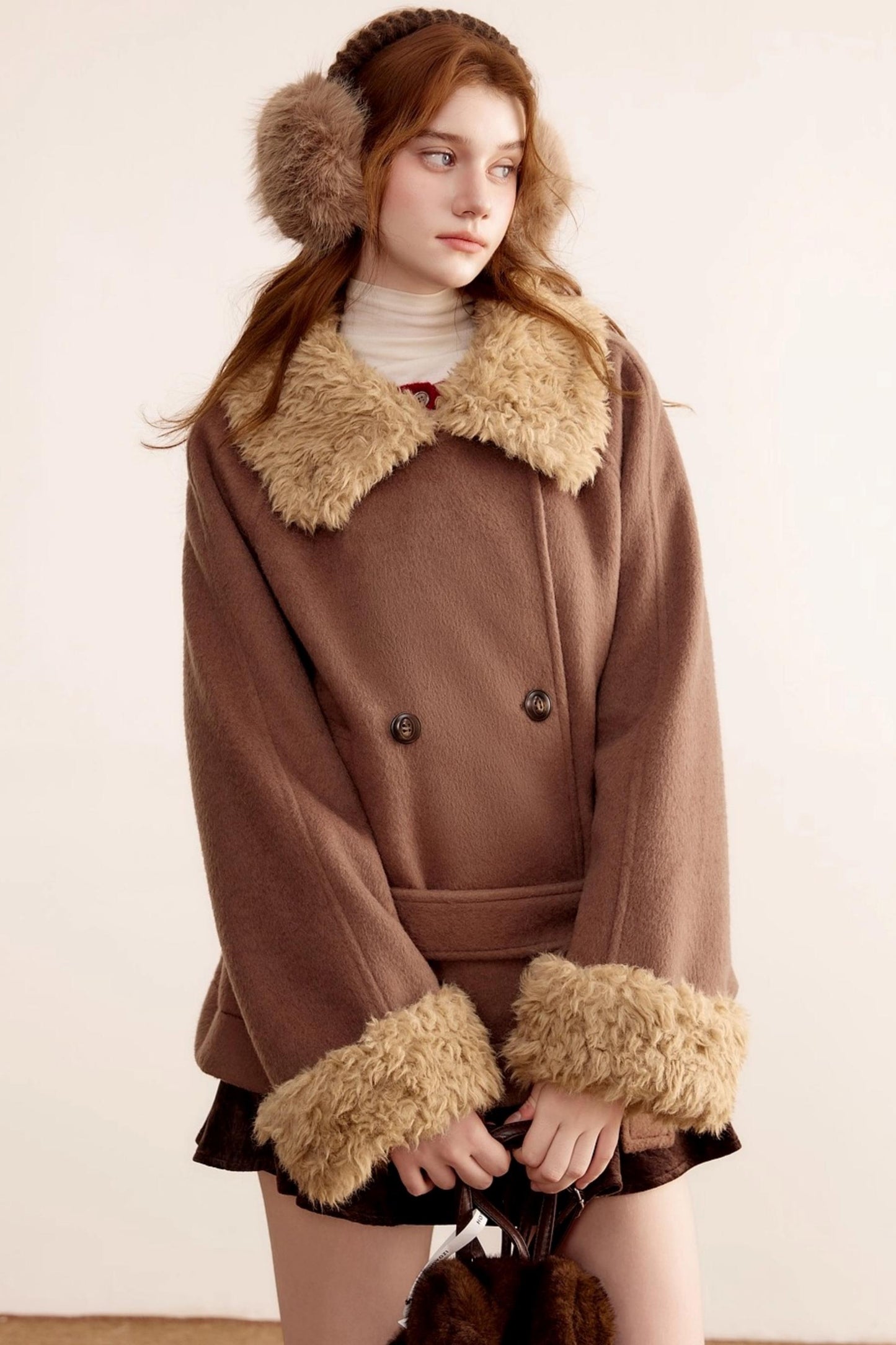 Fur Collar Woolen Coat