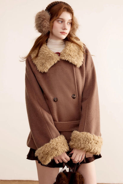 Fur Collar Woolen Coat