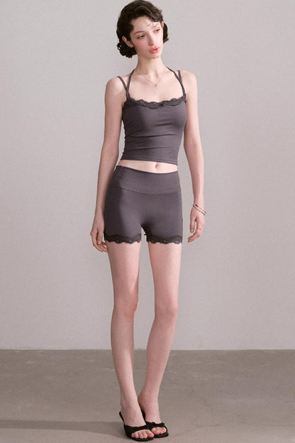 Lace V-Neck Sports Set-Up