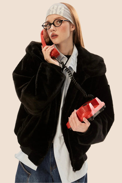 Retro Lambswool Hooded Coat