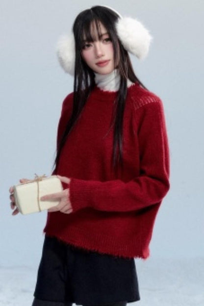 Fringed Raw Edge Sweater