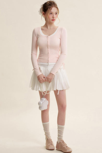 Balletcore Pleated Bow Skirt