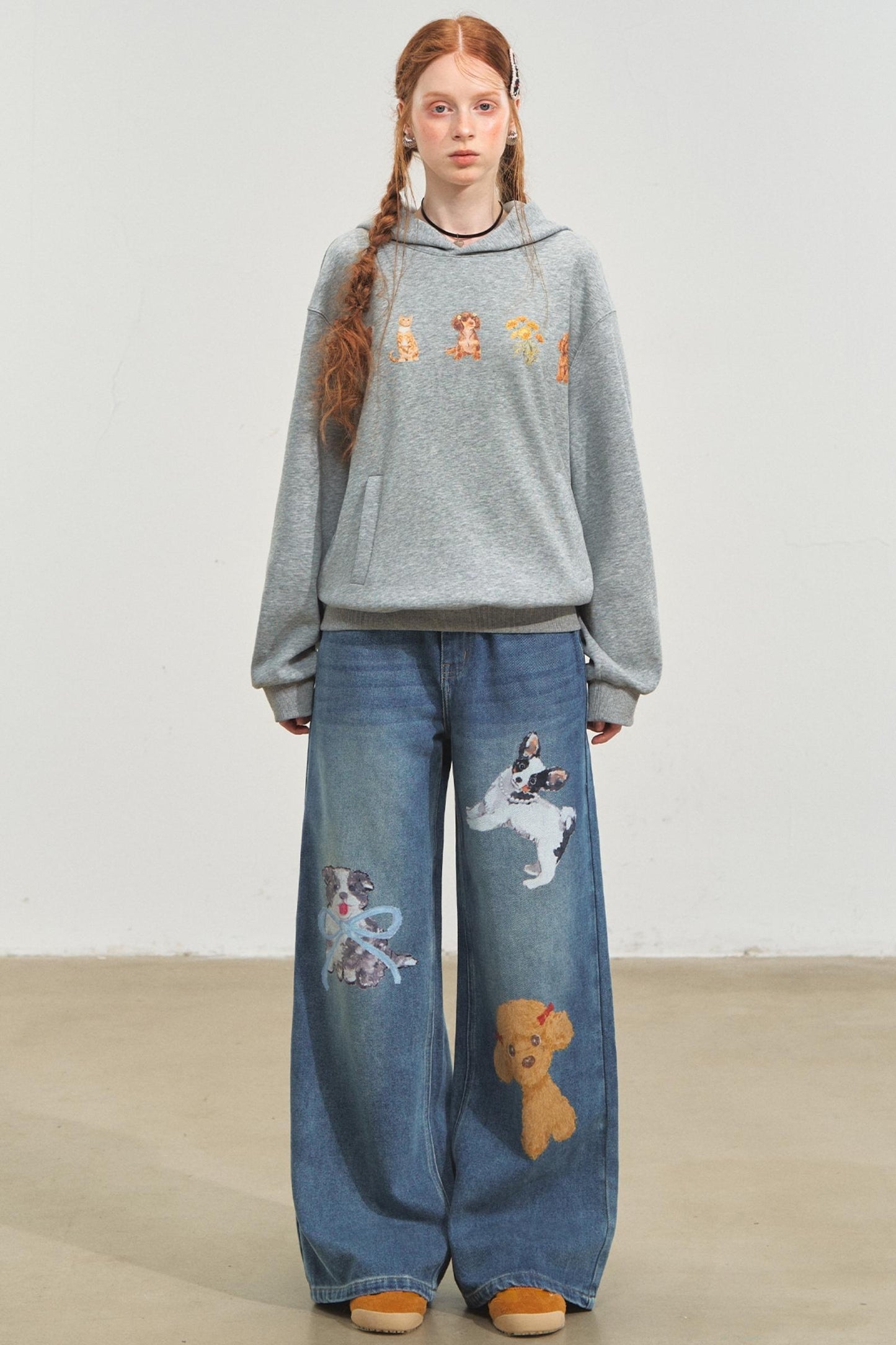 Cute Wide-Leg Jeans Pants