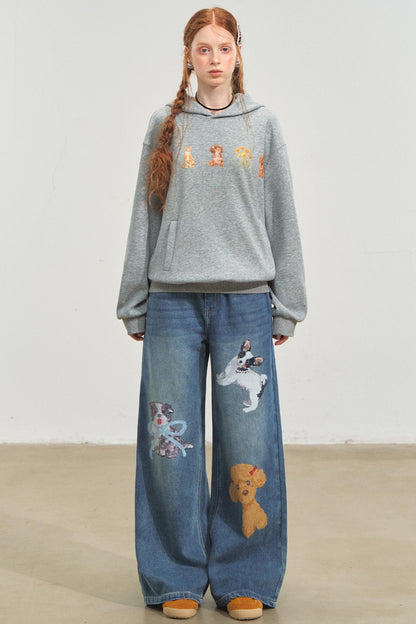 Cute Wide-Leg Jeans Pants