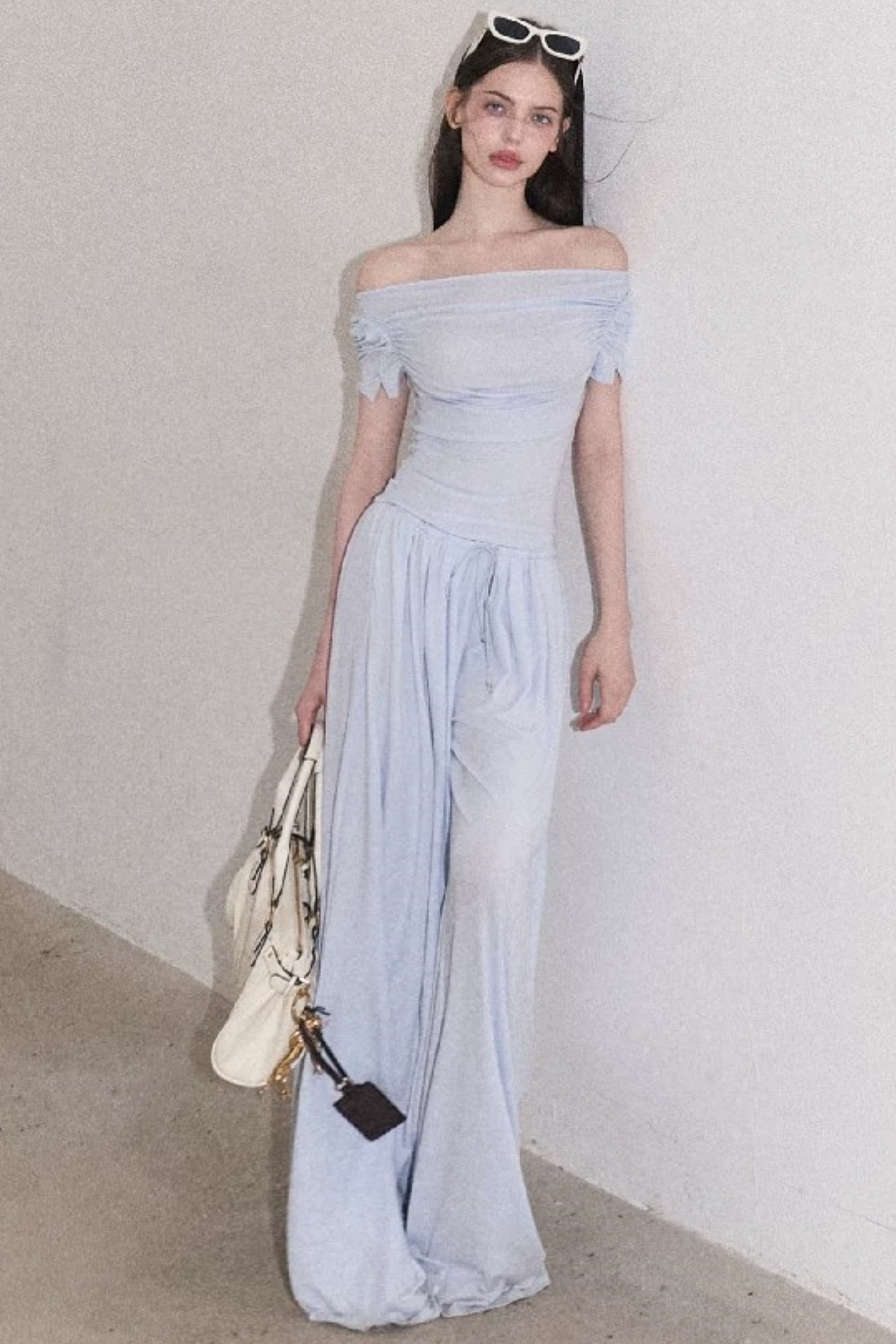 Lyocell Off-Shoulder Two-Piece Set-Up