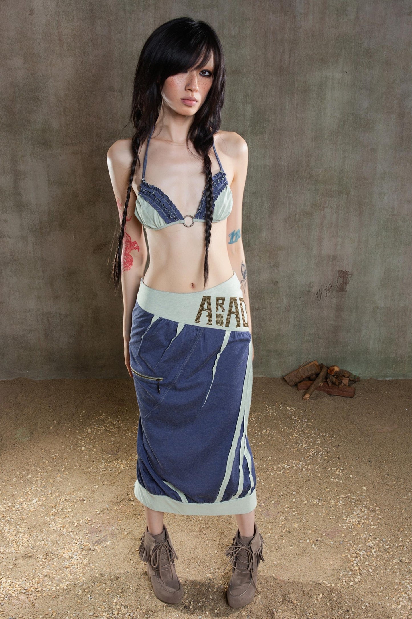 Colorful Punk Ruffle Bikini