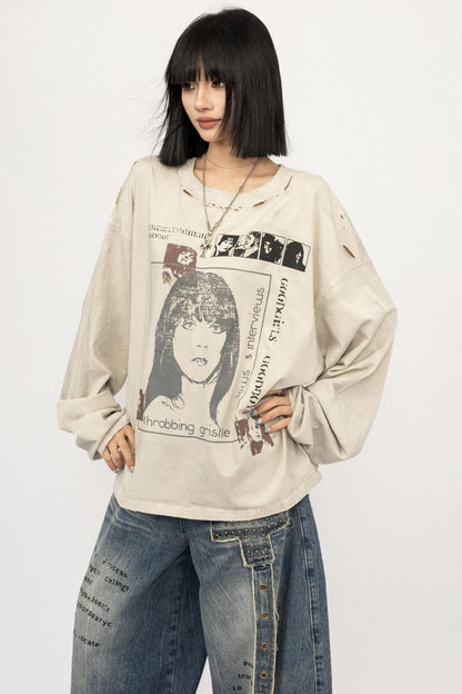 Lazy Retro Long Sleeve Top