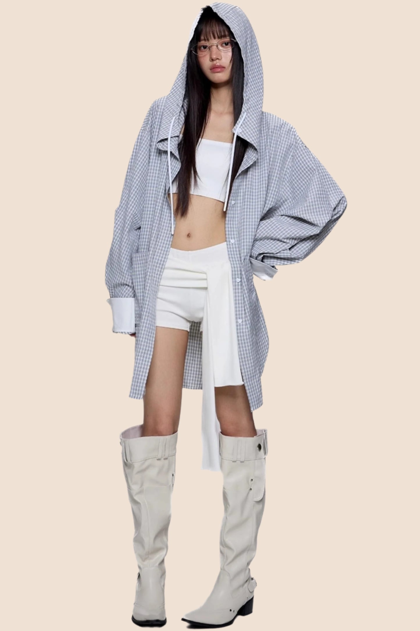 Plaid Hooded Casual Jacket