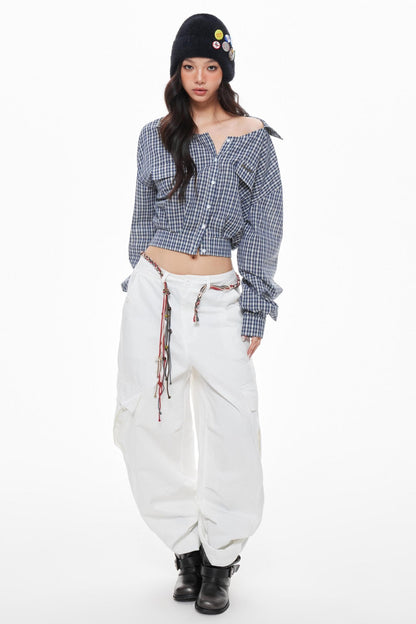 Blue Plaid Skirt Set-Up