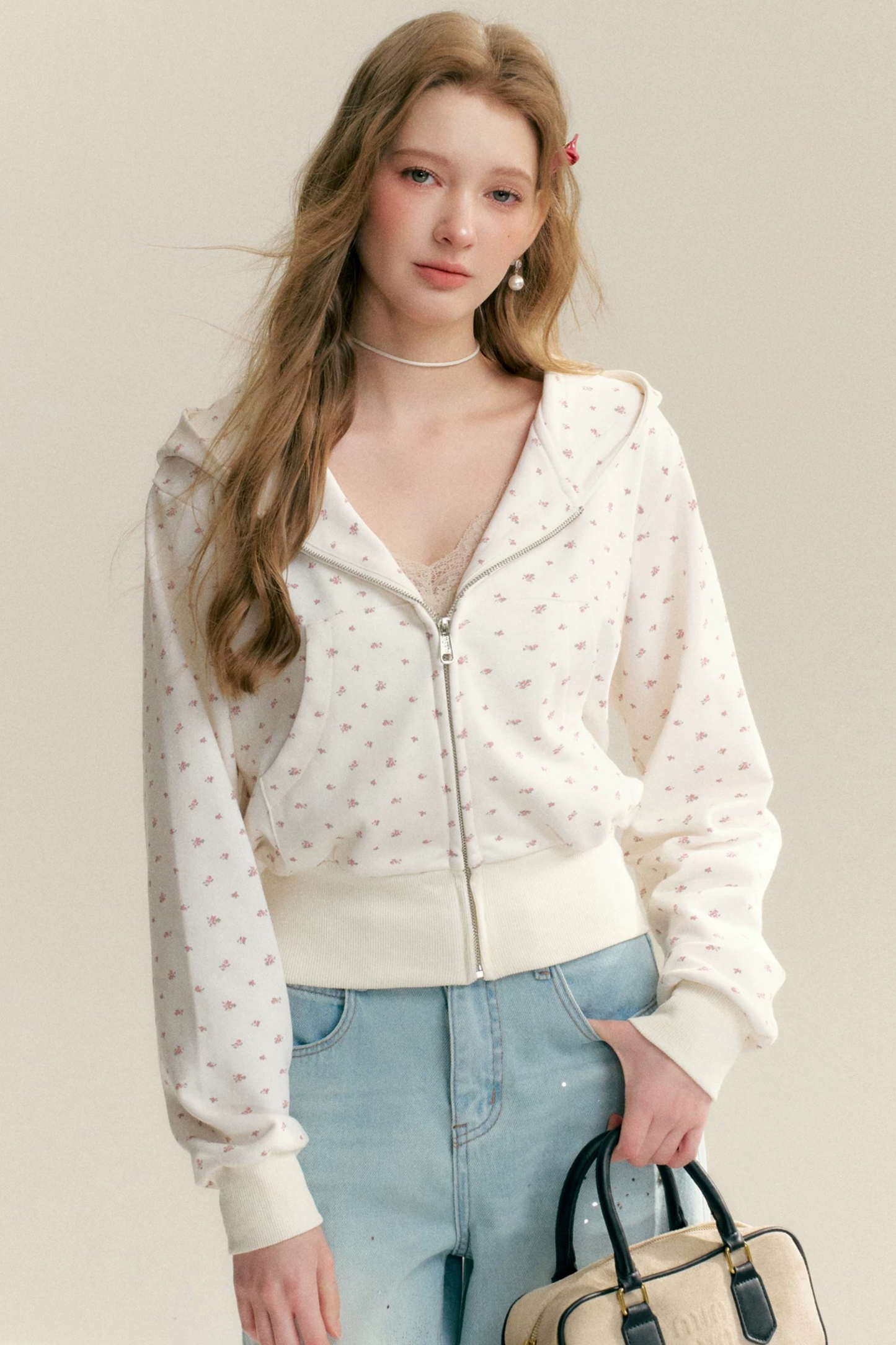 Floral Hooded Cardigan Jacket