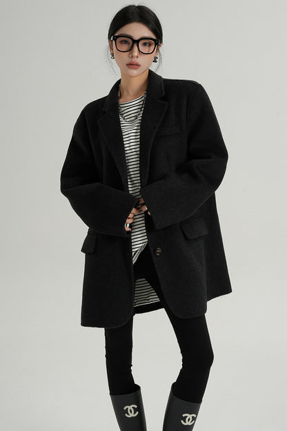 High-End Wool Tweed Suit Jacket