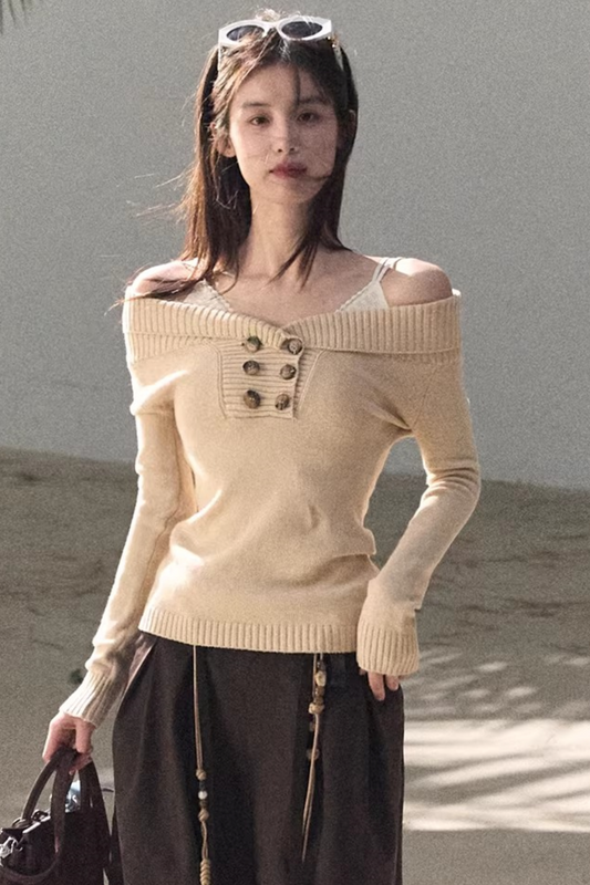 Asymmetrical Cotton Knit Top