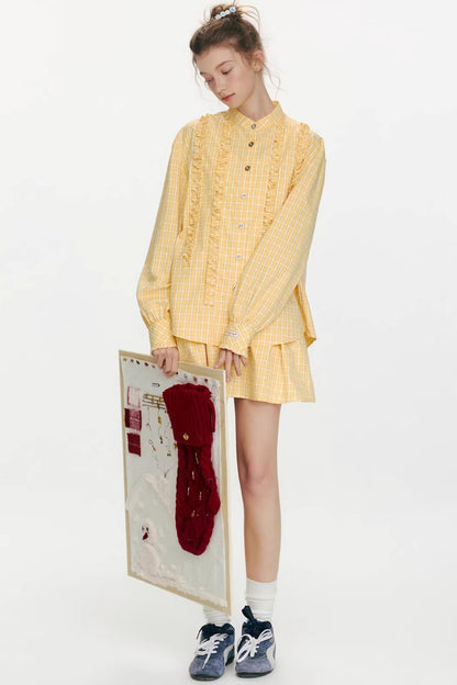 Woven Track Lace Midi Skirt