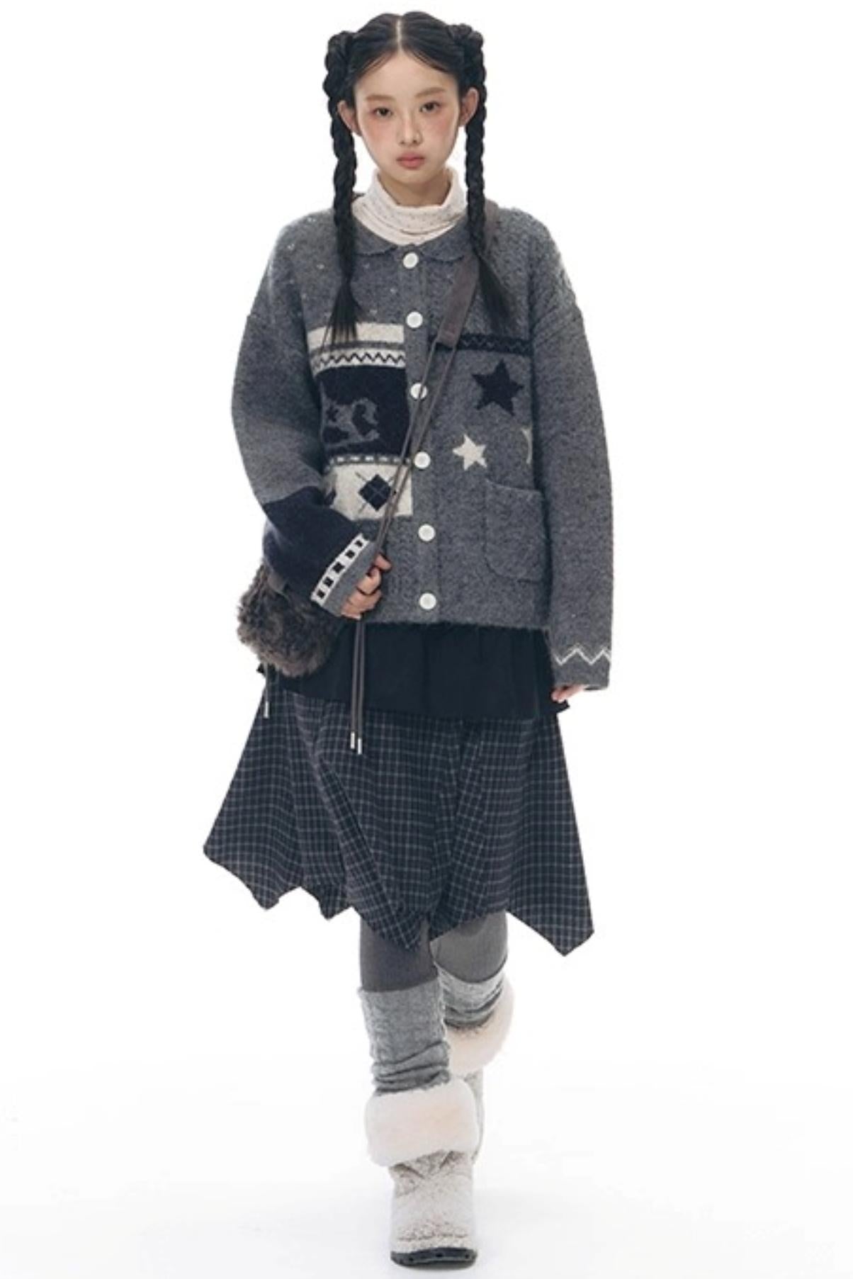 Patchwork Irregular Umbrella Skirt