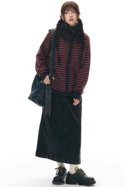 Knit Button Neck Snood Style Hat