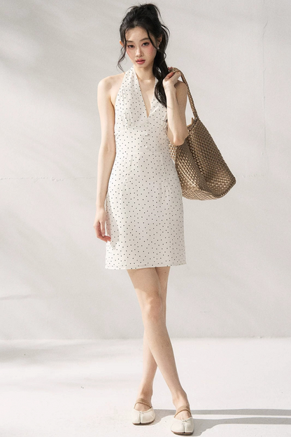 Vestido ajustado de lunares