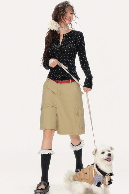 Slim Shoulder Embroidery Top