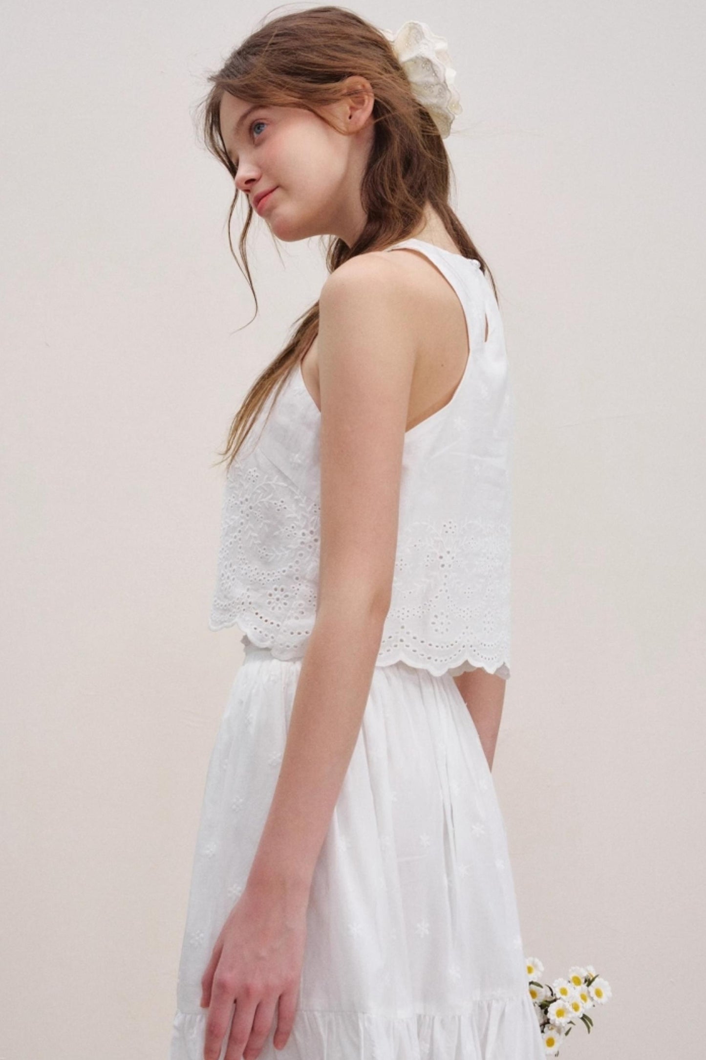 White Lace Halter Vest