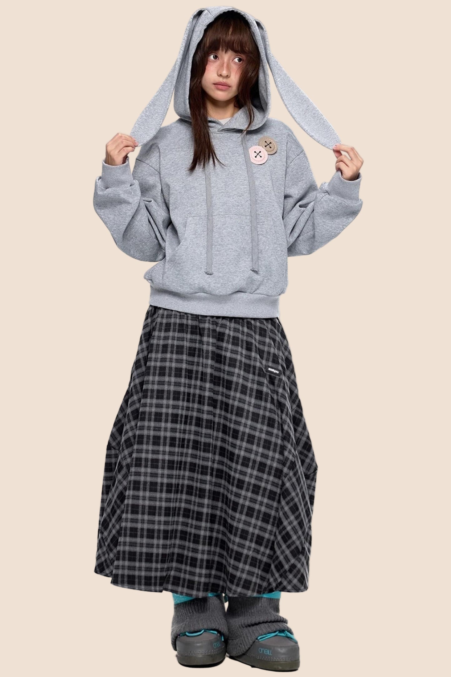 Retro Rabbit Drawstring Hoodie