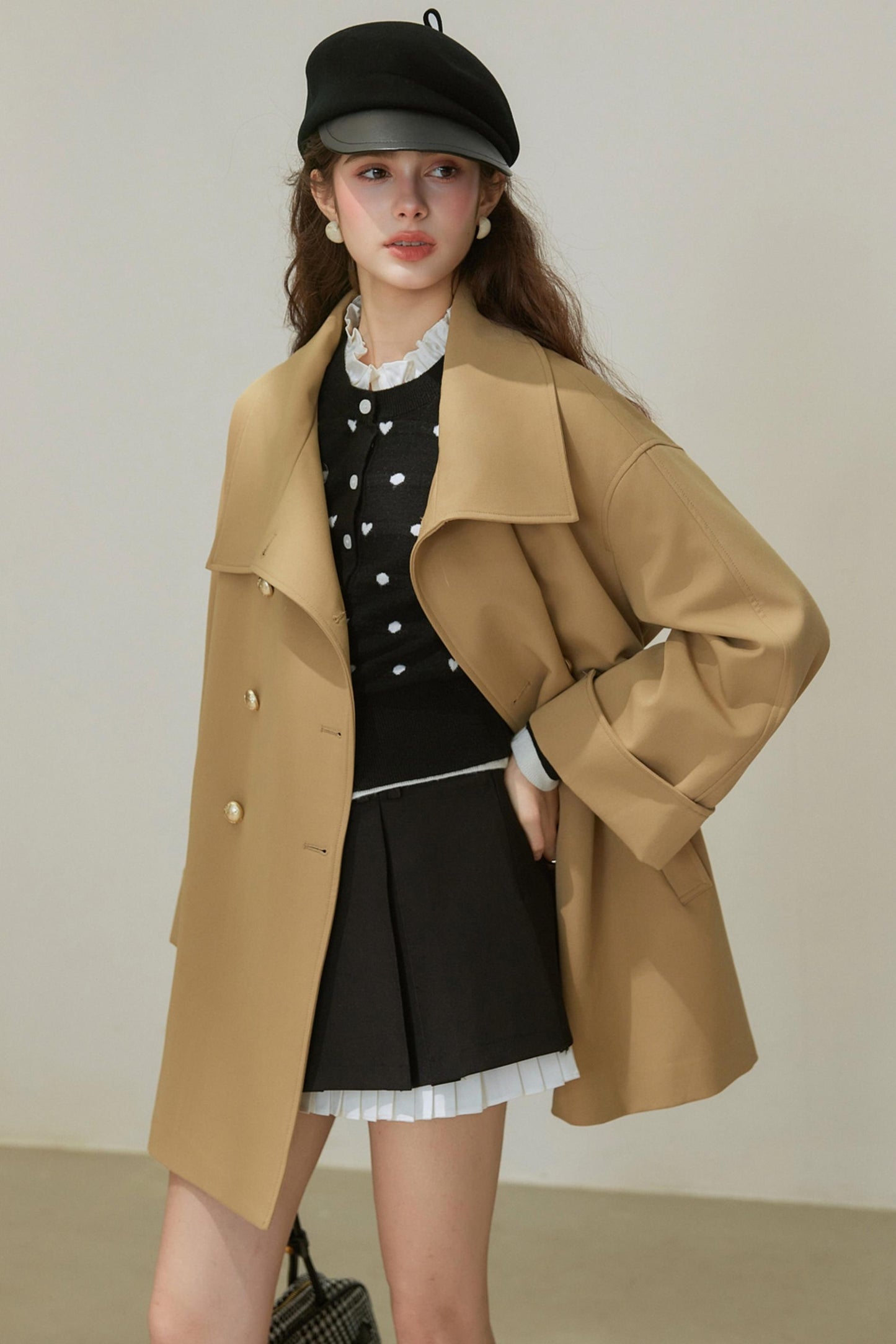 Retro Drop Sleeve Midi Coat
