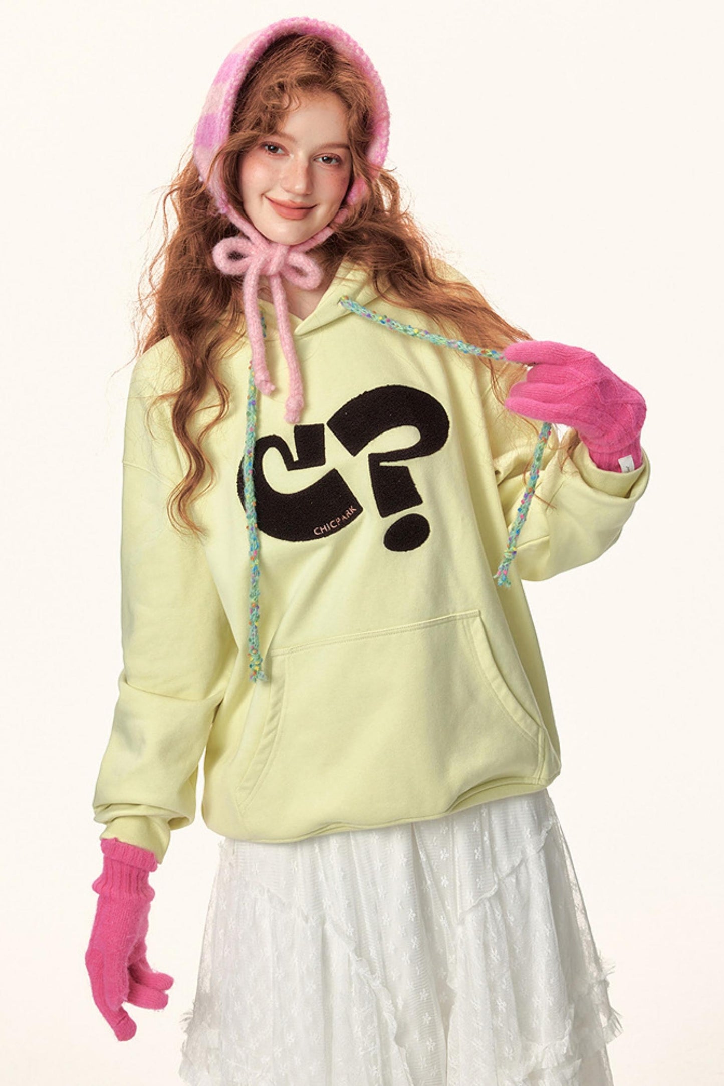 Symbol Print Hooded Sweatshirt