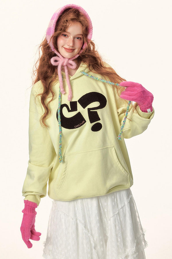 Symbol Print Hooded Sweatshirt