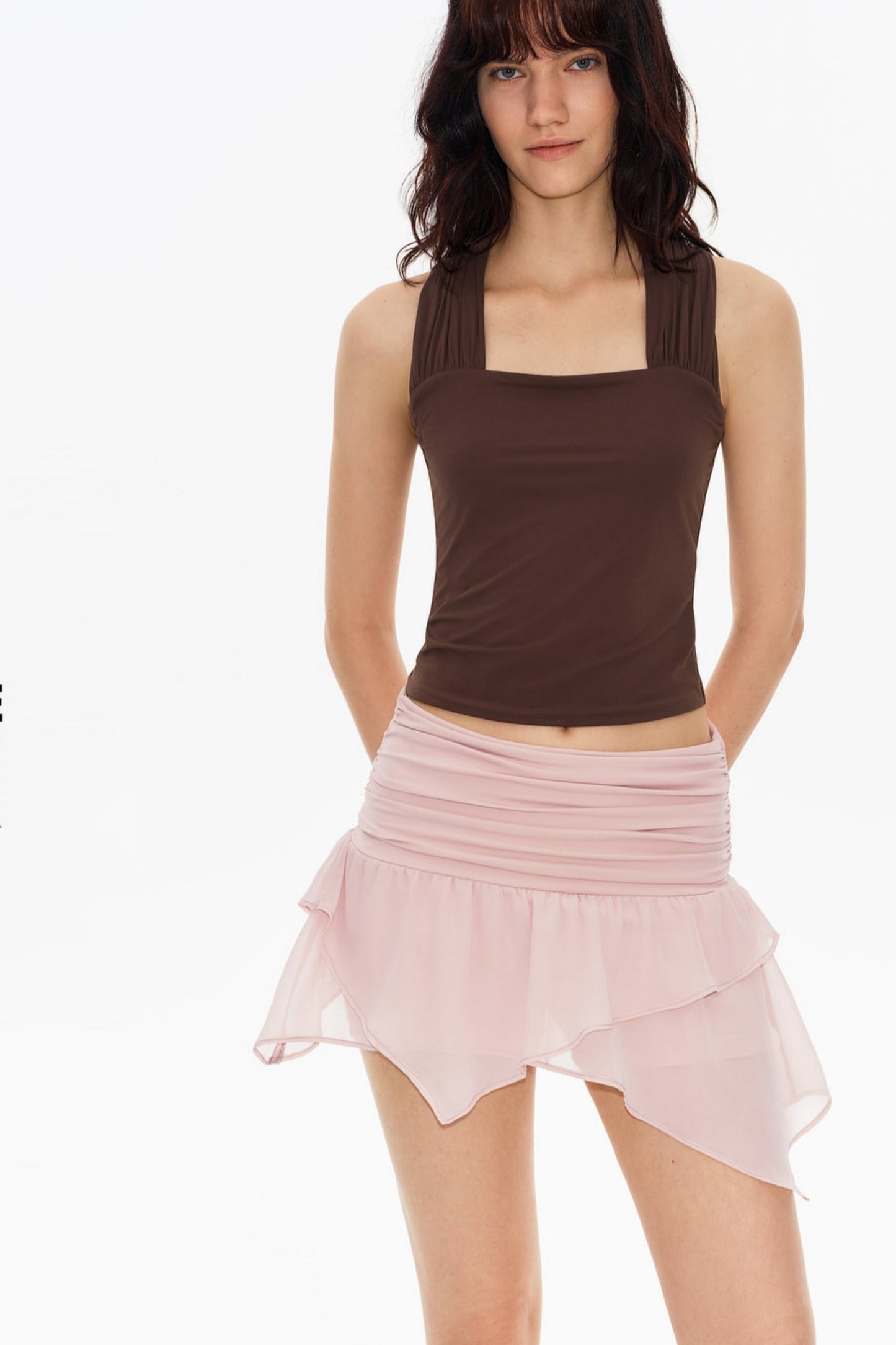 Nebelrosa asymmetrischer Rock