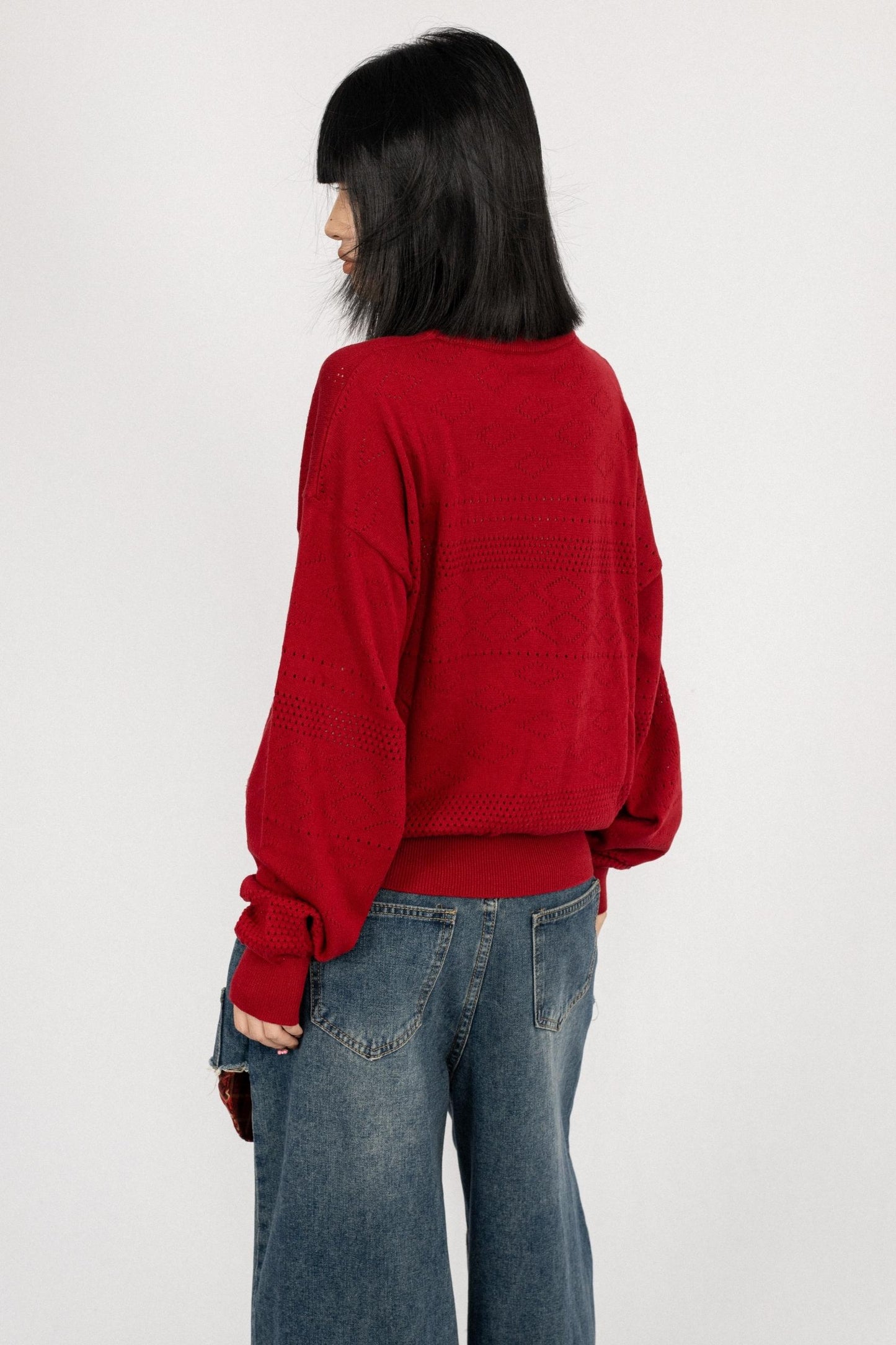 Simple Black Knitwear Sweater