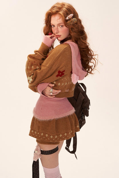 Star Jacquard Sweater Top Set-Up