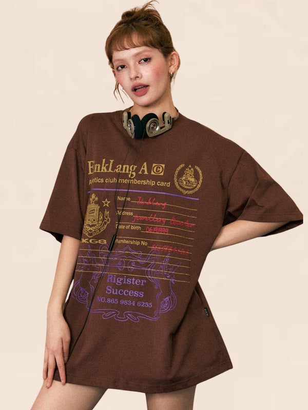 Vintage Letter Print T-Shirt