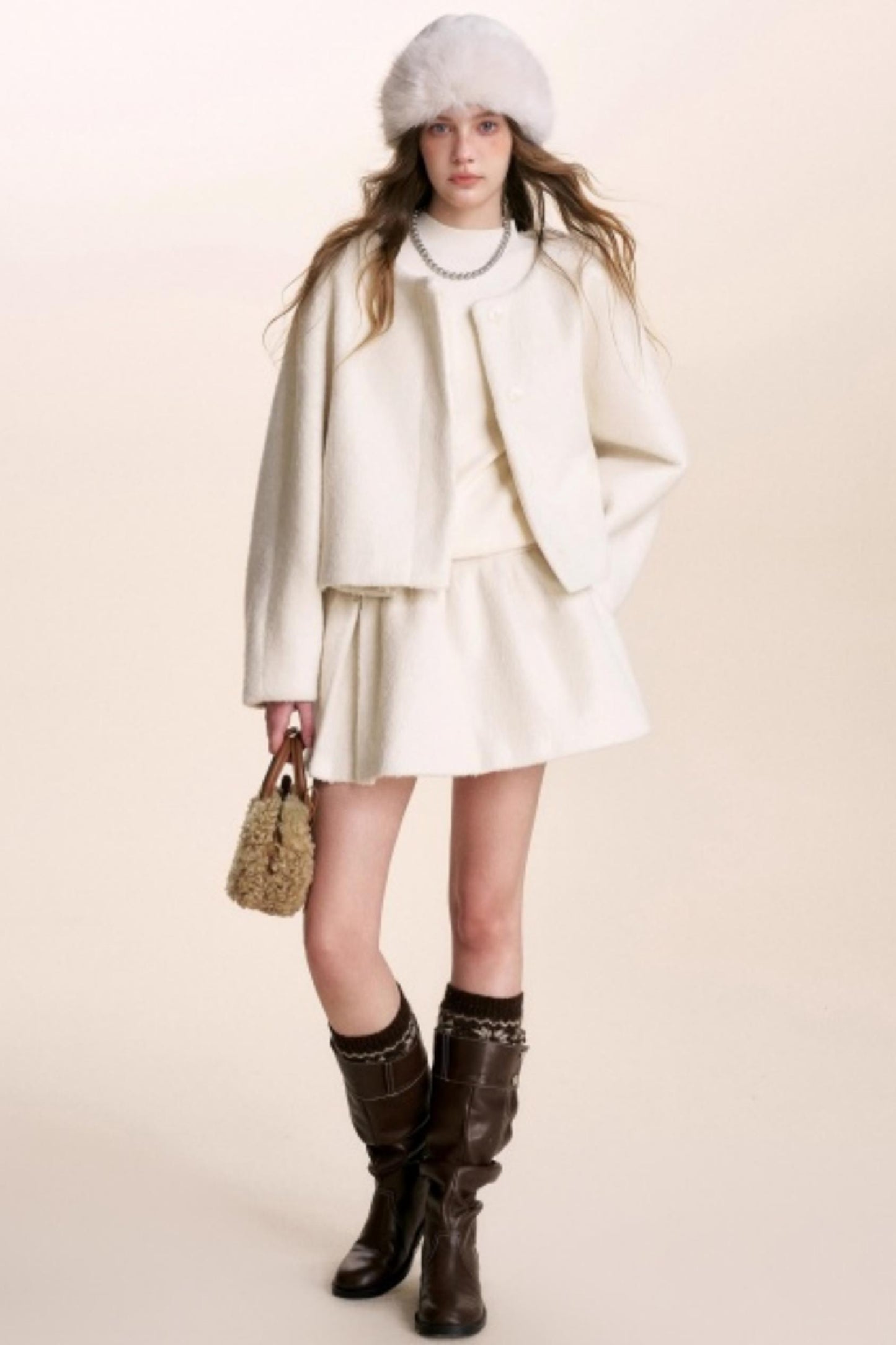 Romantic French Wool Jacket Suit Set-Up