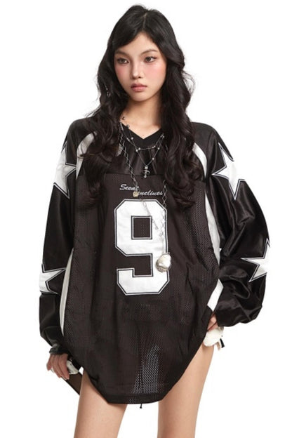 Retro Color-Blocked Jersey Top