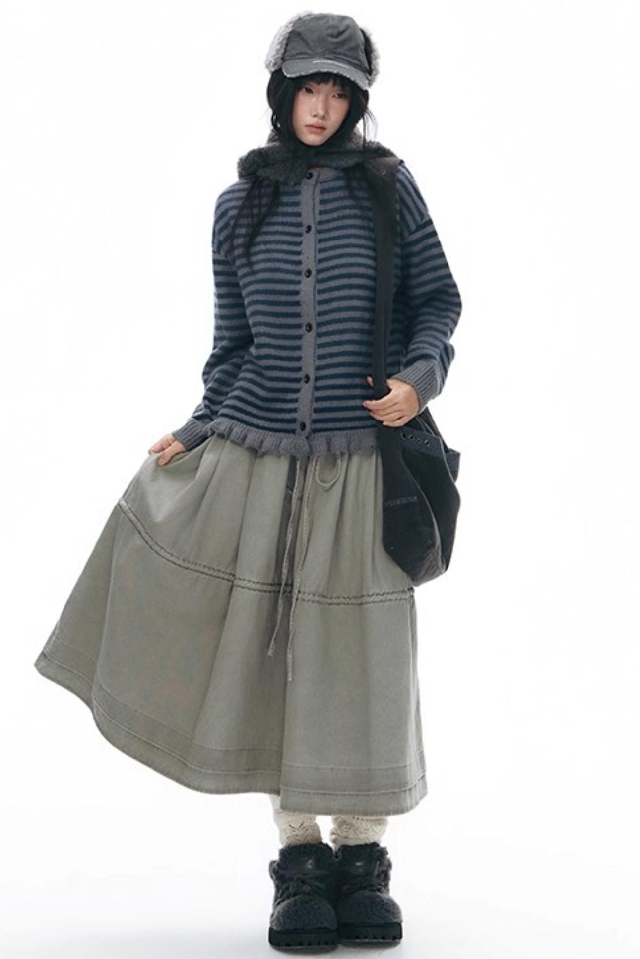 Vintage Striped Sweater Cardigan