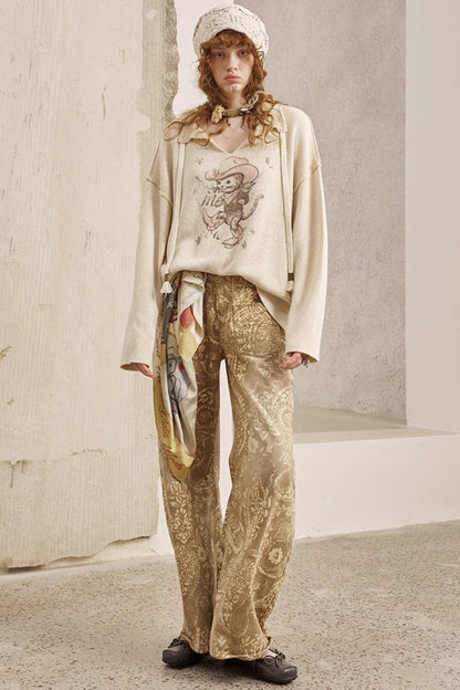 Vintage Flower Straight Jeans