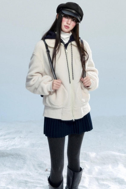 Japanese Retro Lamb Wool Jacket