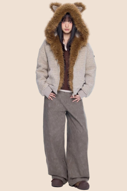 Retro Scimitar Wide-Leg Pants