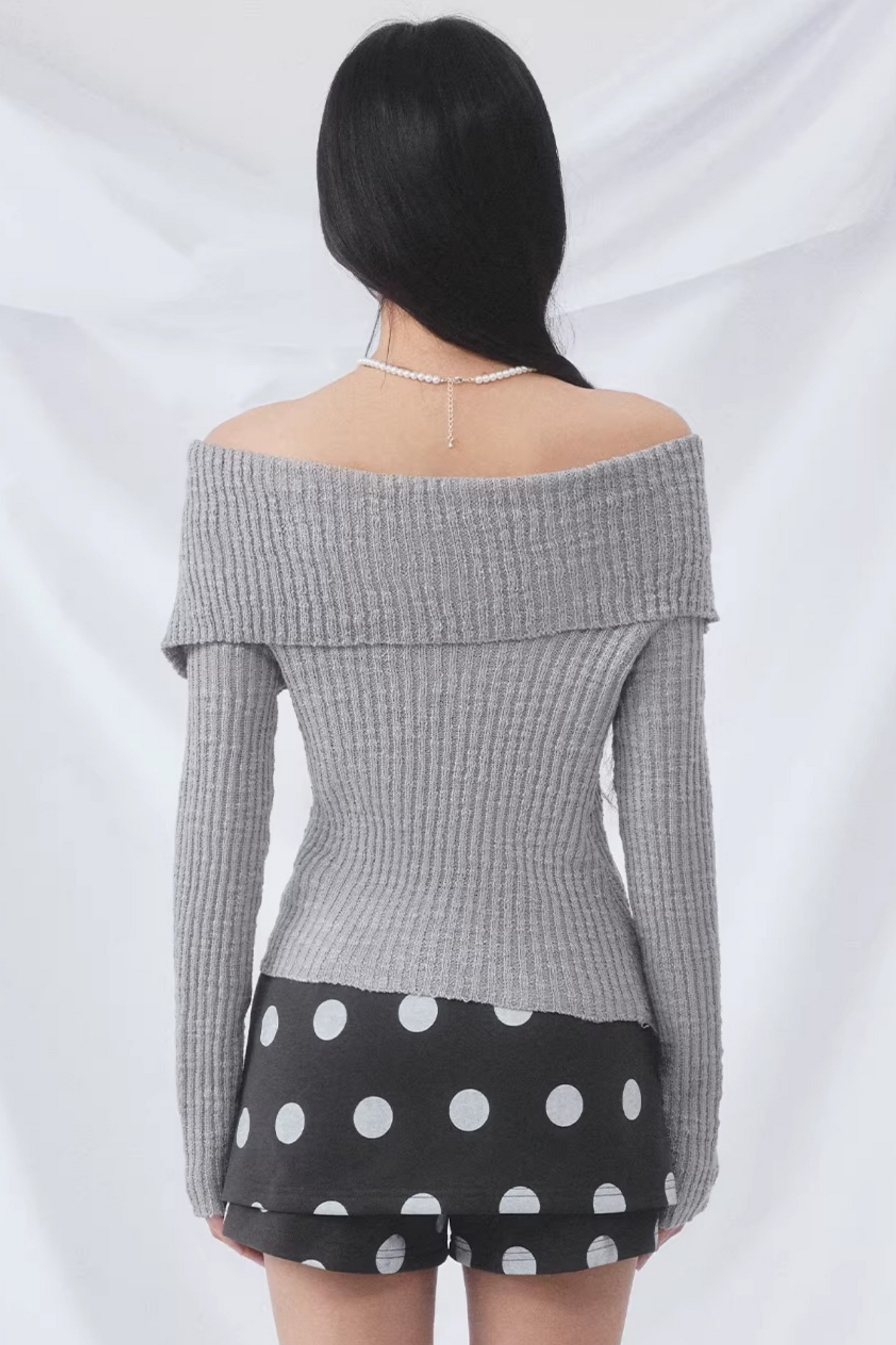 Conjunto de top de punto asimétrico coreano