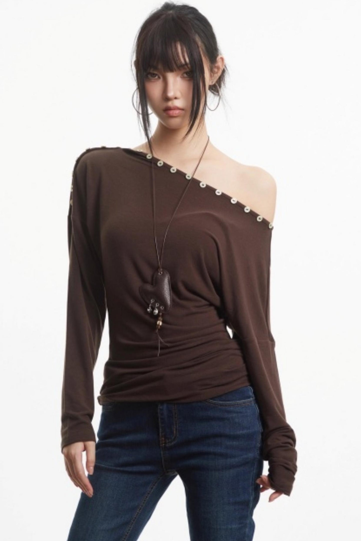 Retro Slim Off-Shoulder Top