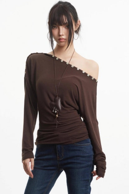 Retro Slim Off-Shoulder Top