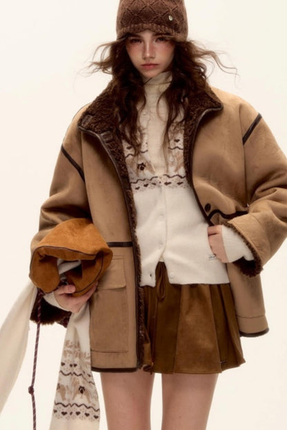 Reversible Suede Lambswool Jacket