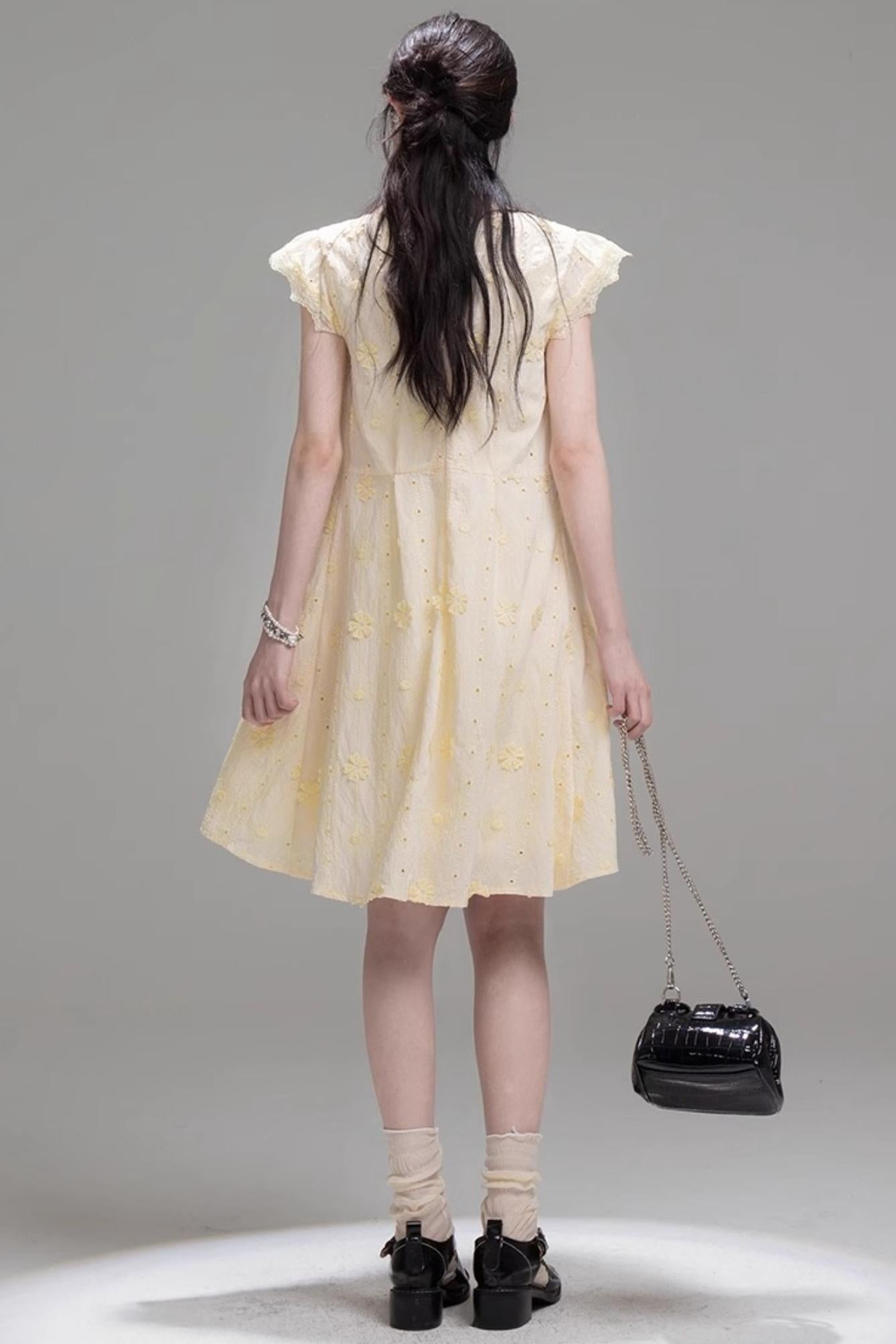 Floral V-Neck Ruffle Dress