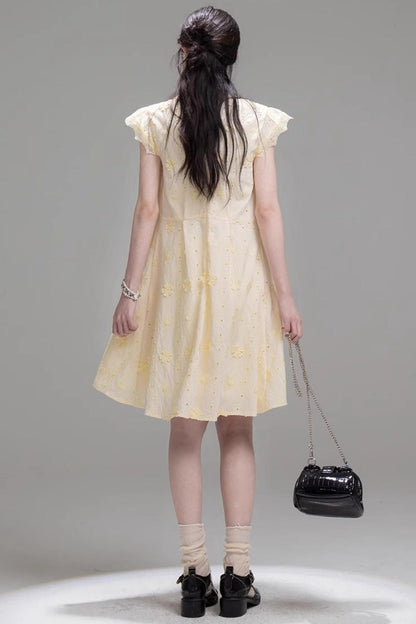 Floral V-Neck Ruffle Dress