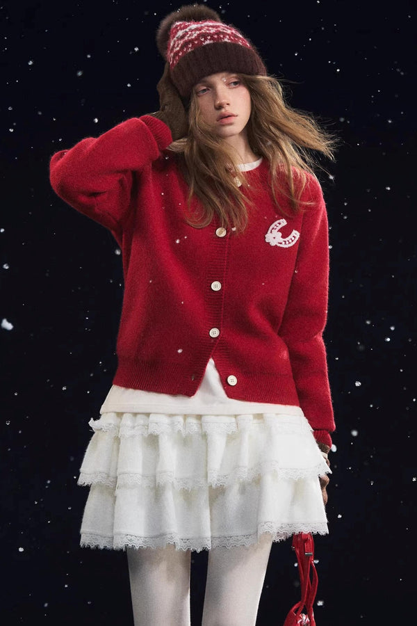 Lucky Pony Round Neck Cardigan