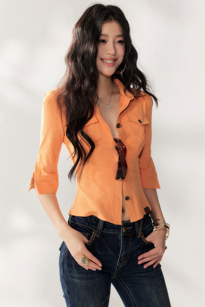 Süßkartoffel Wildleder Bluse