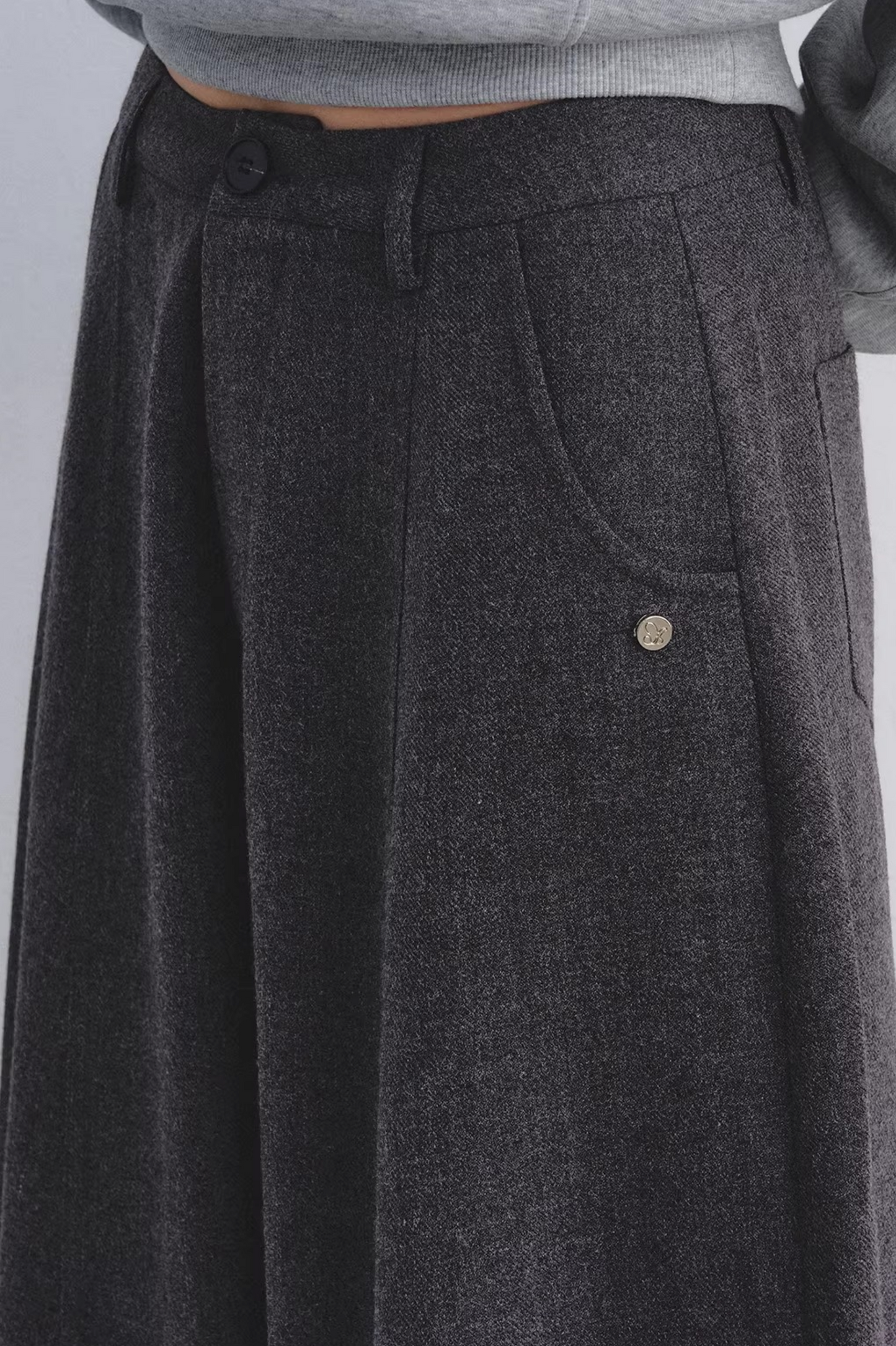 High-Waisted Drapey Suit Pants