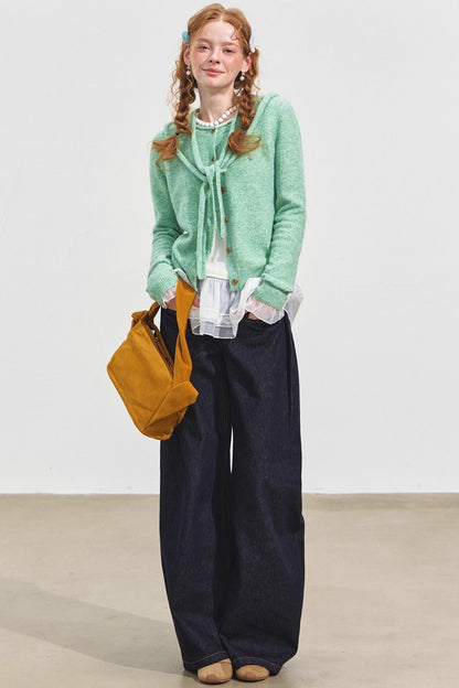 Hooded Shawl Neck Cardigan