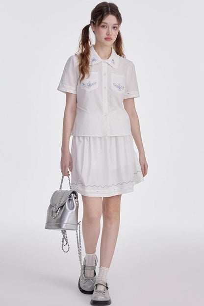 White Shirt Skirt Set-Up
