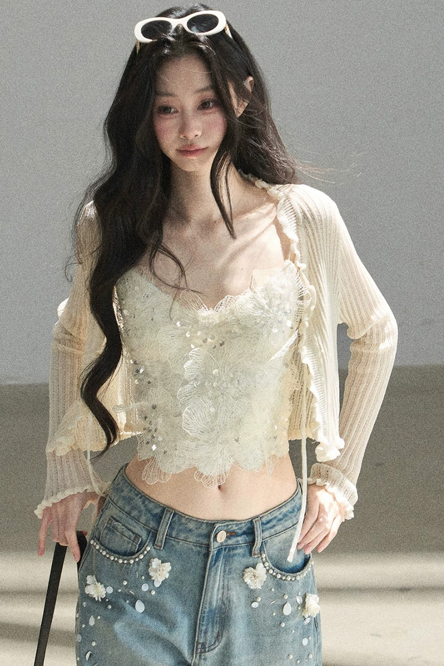 French Lace Knitted Top Set-Up