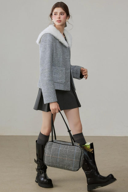 Wool Tweed Short Coat