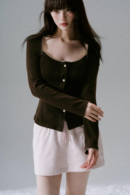 Lyocell Rabbit Fur Long-Sleeve Top